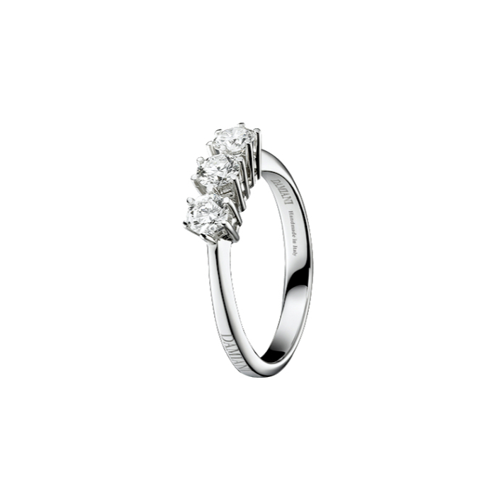 Trilogy Ring in White Gold and Diamonds Ct. 0.75 | Damiani
