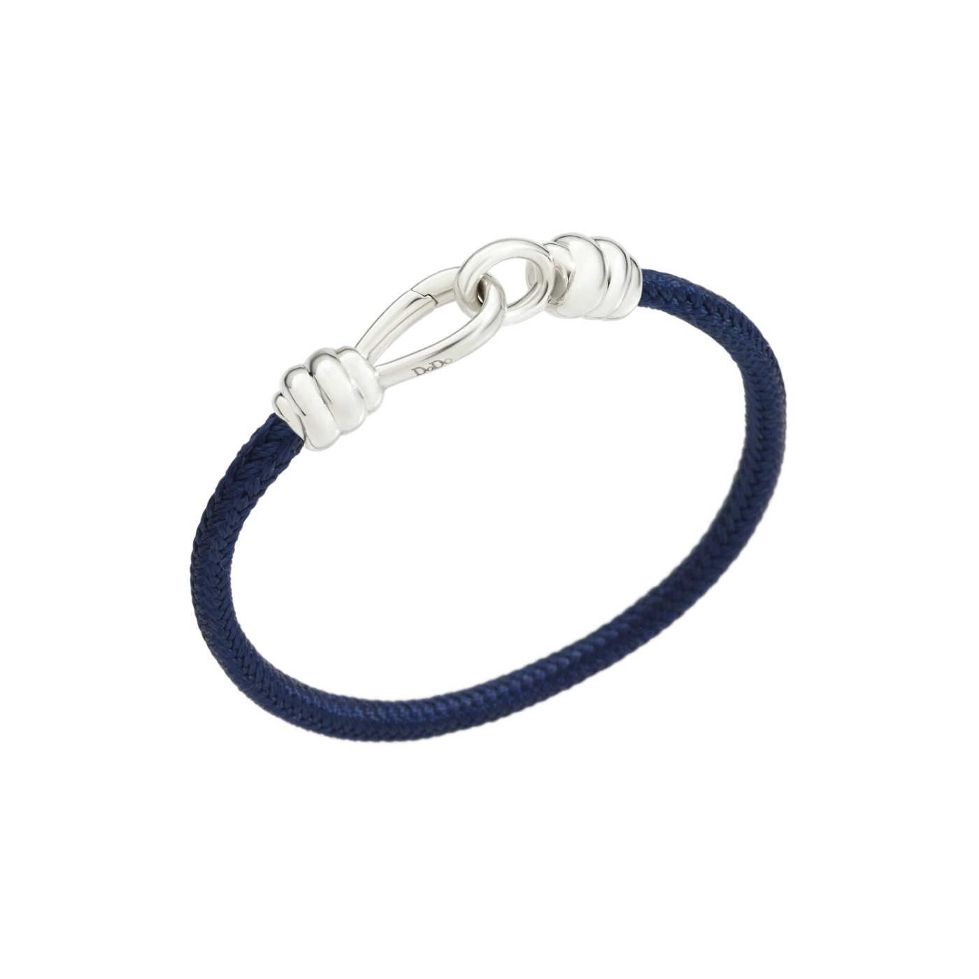 Bracelet Noeud en Argent Cordon Bleu Marine | Dodo