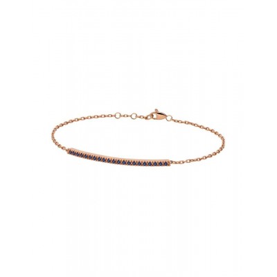 Tennis Bar Bracelet in White Gold, Rubies and Black Nylon | Paddle
